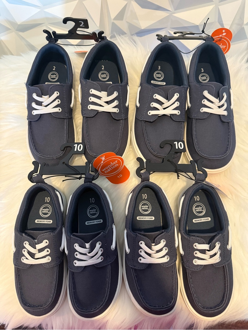 Memory Foam Canvas Sneakers - Navy with White Laces